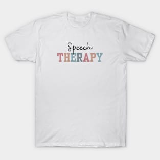 Colorful Speech Therapy Design With Black Letters T-Shirt